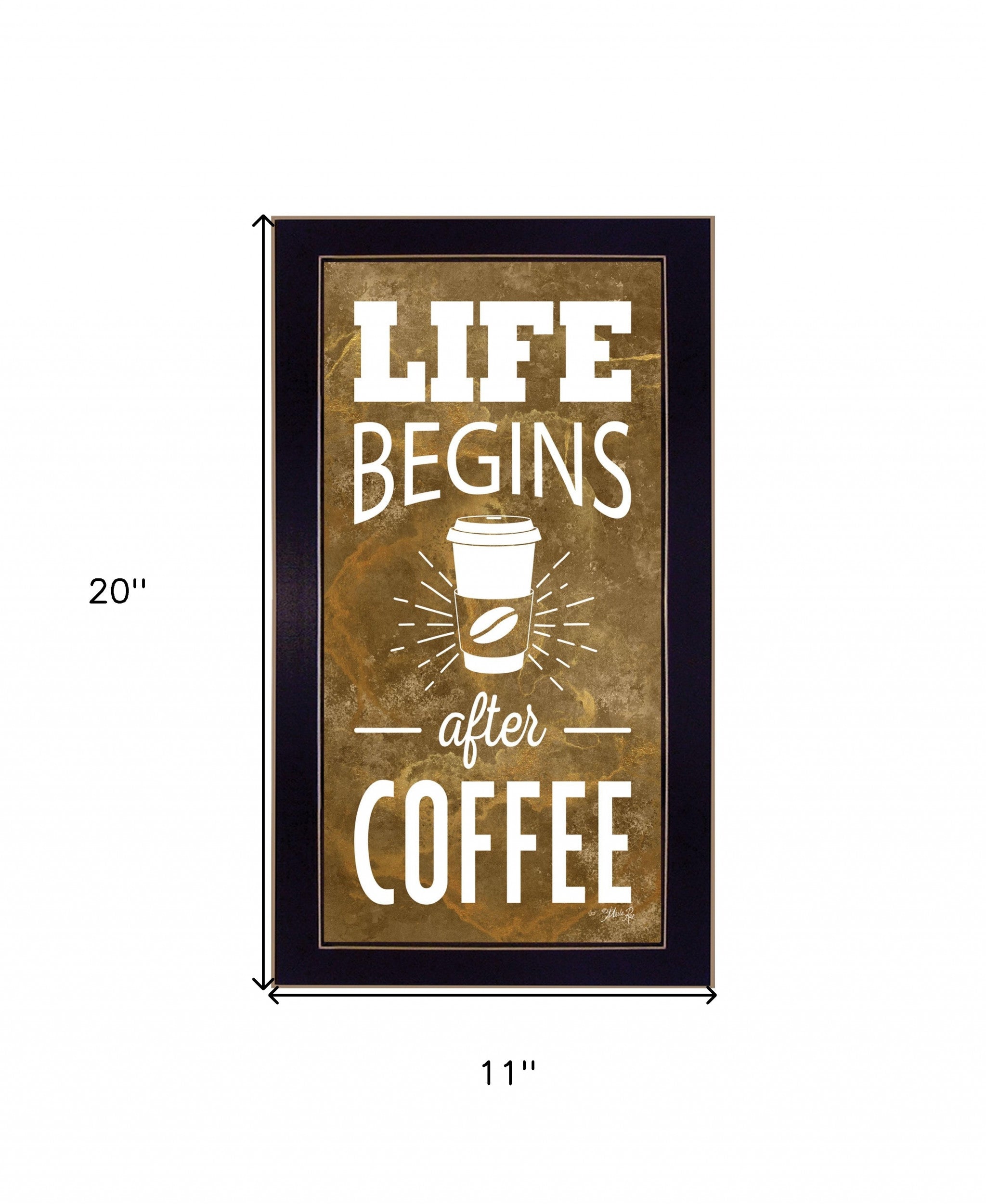 Life Begins After Coffee Black Framed Print Wall Art