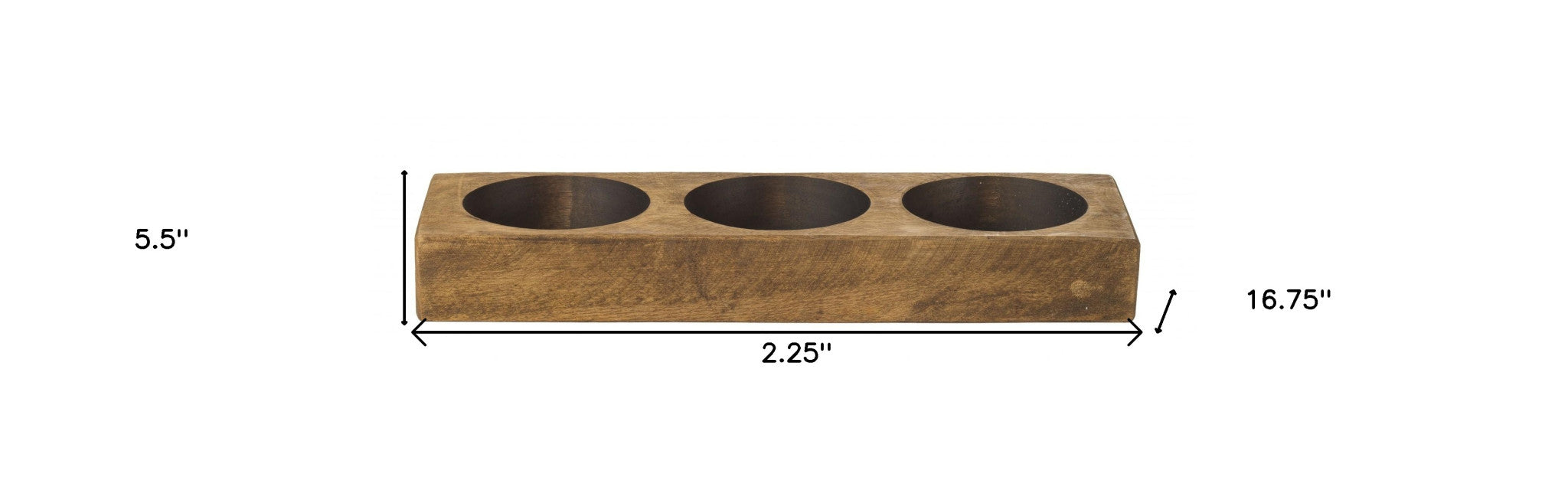 Distressed Maple Stain 3 Hole Cheese Mold Candle Holder