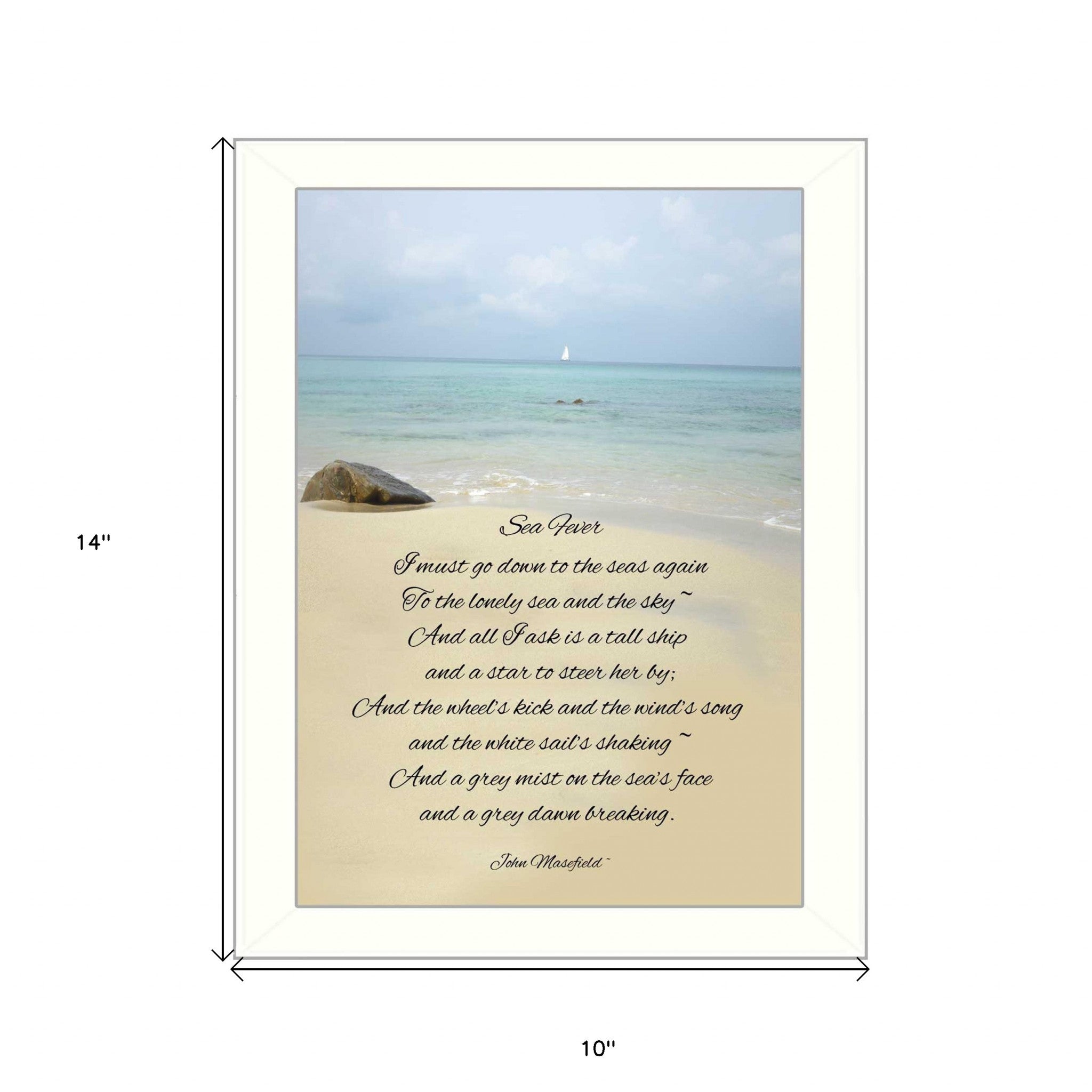 Sea Fever White Framed Print Wall Art