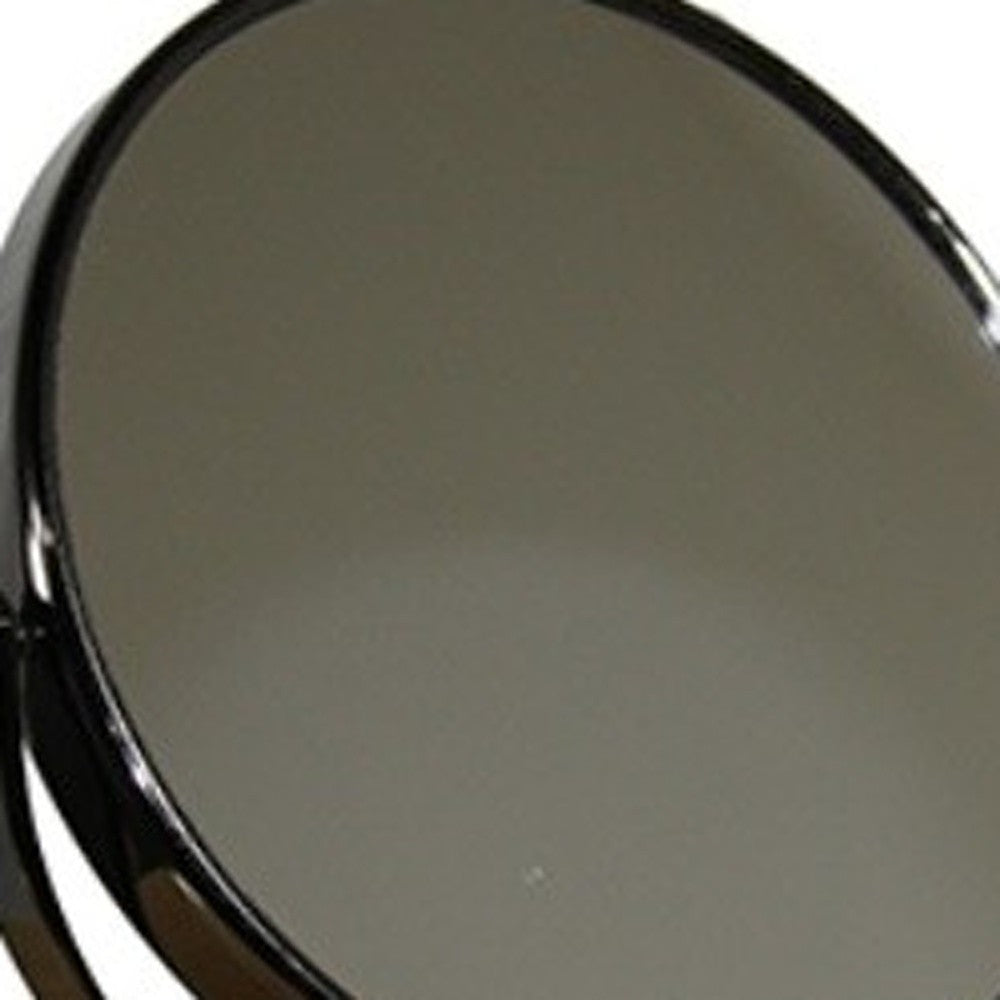 Black Round Makeup Shaving Tabletop Metal Mirror