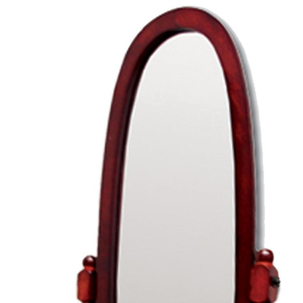 Brown Oval Cheval Standing Mirror