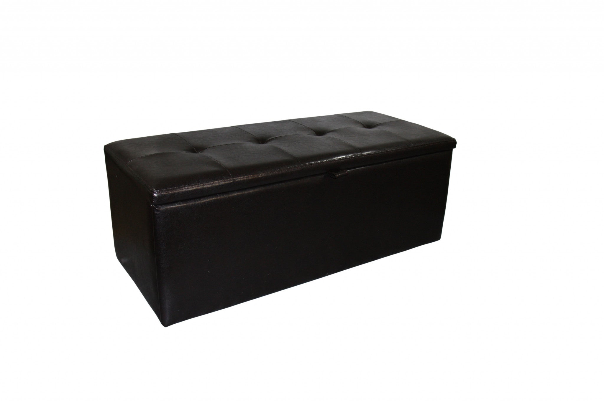 Brown Faux Leather Storage Bench