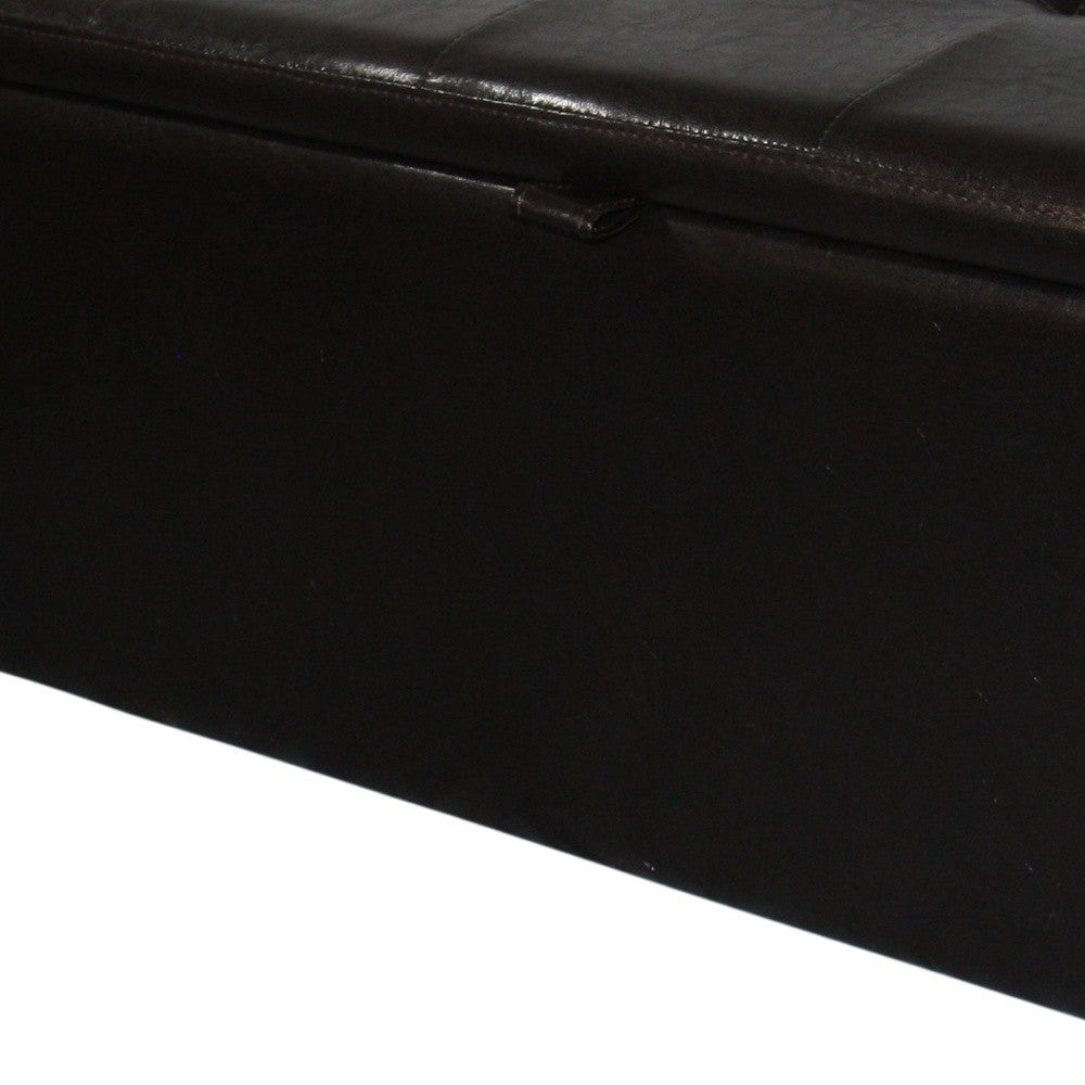 Brown Faux Leather Storage Bench