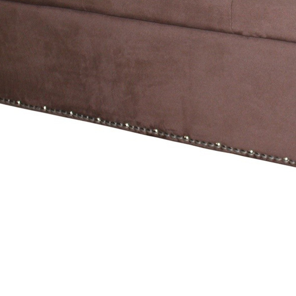 Cozy Brown Suede Storage Bench