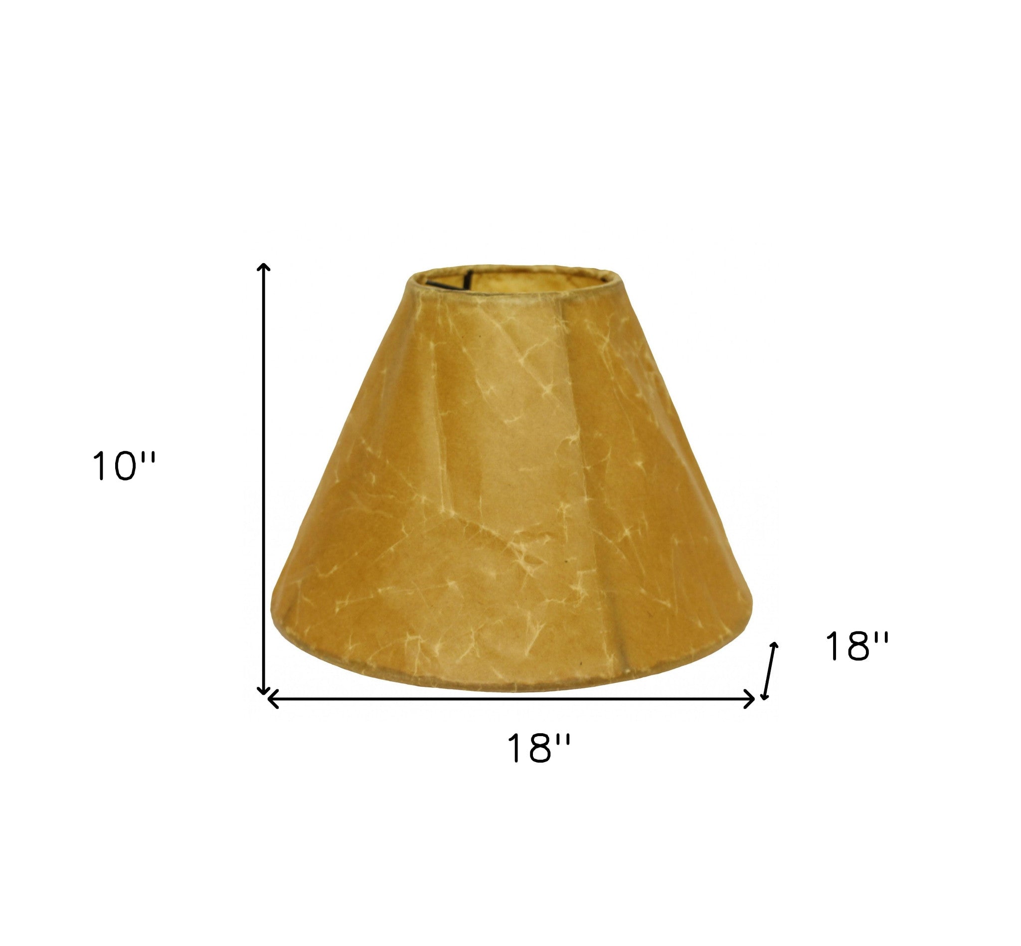 18" Brown Slanted Empire Crinkle Oil Paper Lampshade