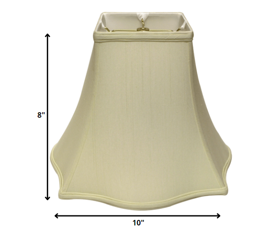 10" Ivory Premium Square Monay Shantung Lampshade