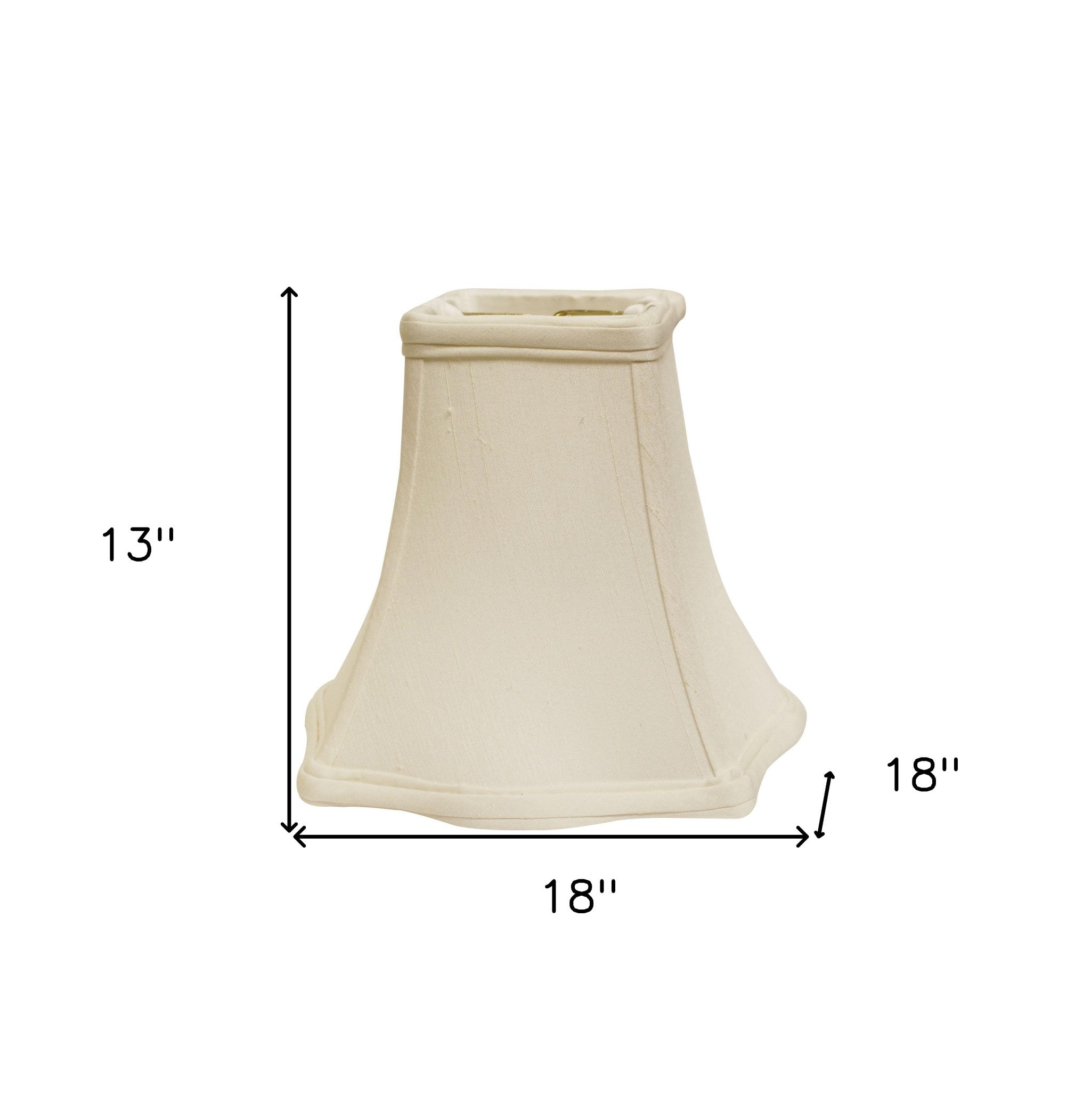 18" White Premium Square Monay Shantung Lampshade