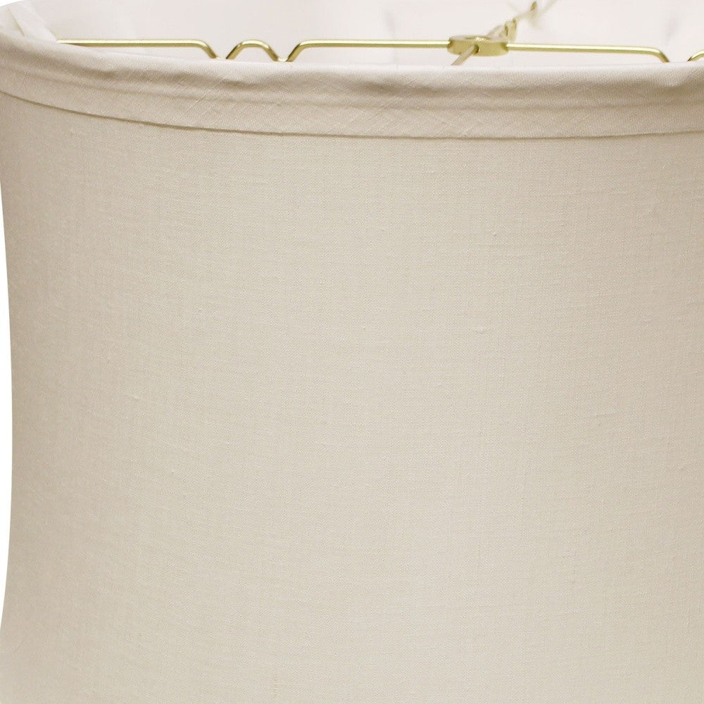 15" Snow Drum Trimmed Linen Lampshade