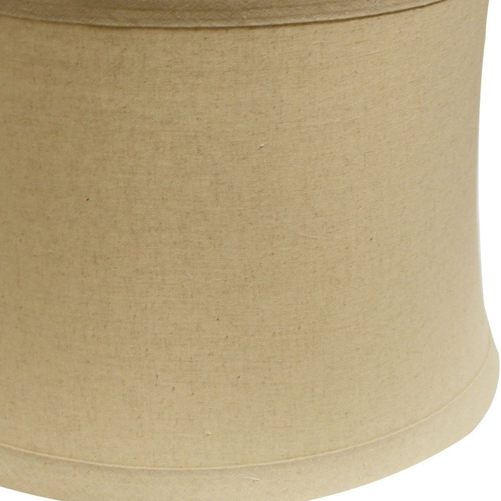 15" Rosewood Drum Trimmed Linen Lampshade