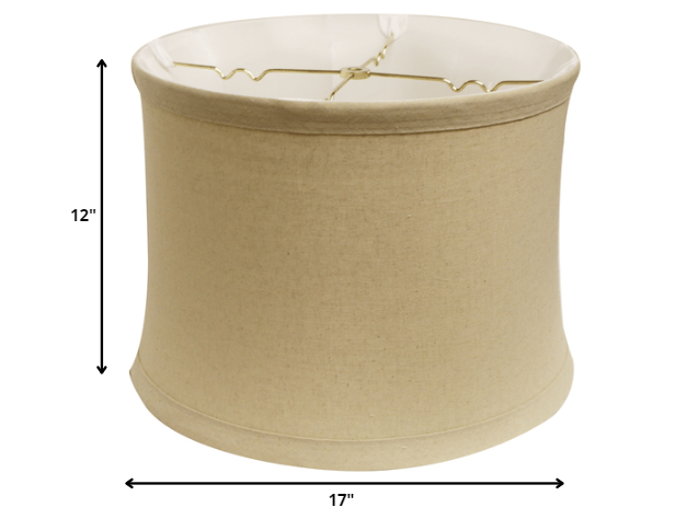 17" Rosewood Drum Trimmed Linen Lampshade