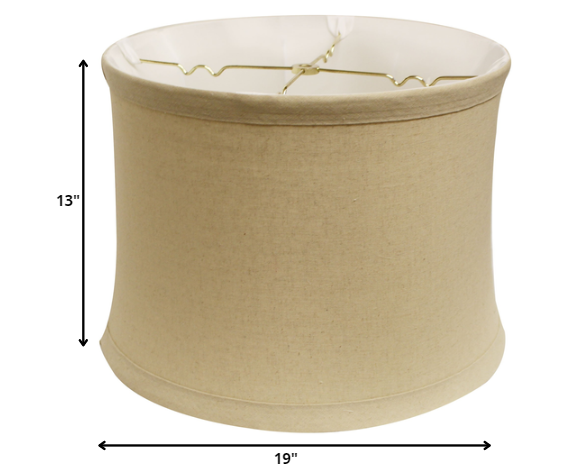 19" Rosewood Drum Trimmed Linen Lampshade