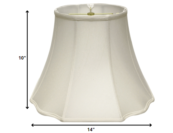 14" White Octagon Monay Shantung Lampshade