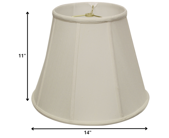 14" White Slanted Empire Monay Shantung Lampshade