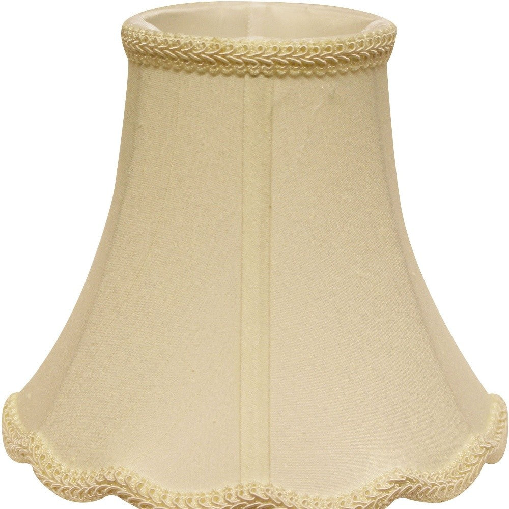 18" Ivory Slanted Scallop Bell Monay Shantung Lampshade