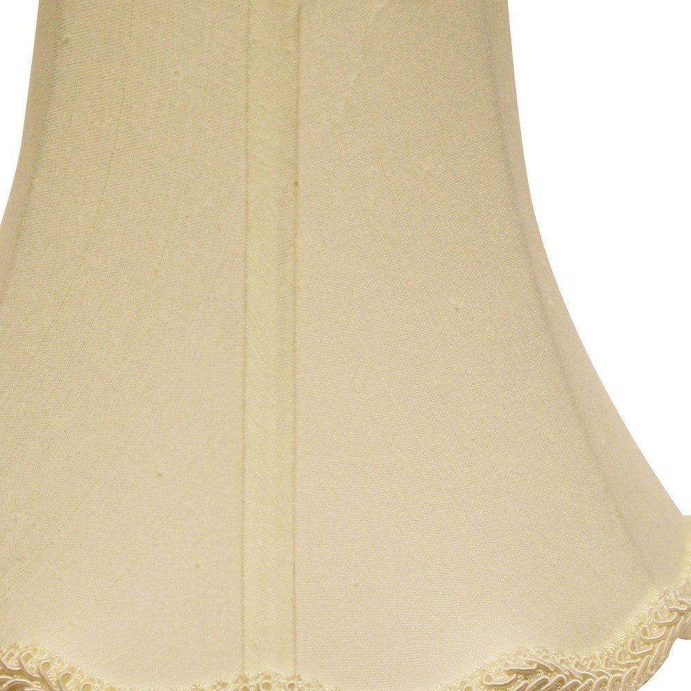 18" Ivory Slanted Scallop Bell Monay Shantung Lampshade