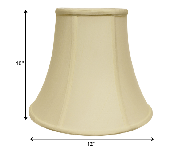 12" Ivory Premium Bell Monay Shantung Lampshade