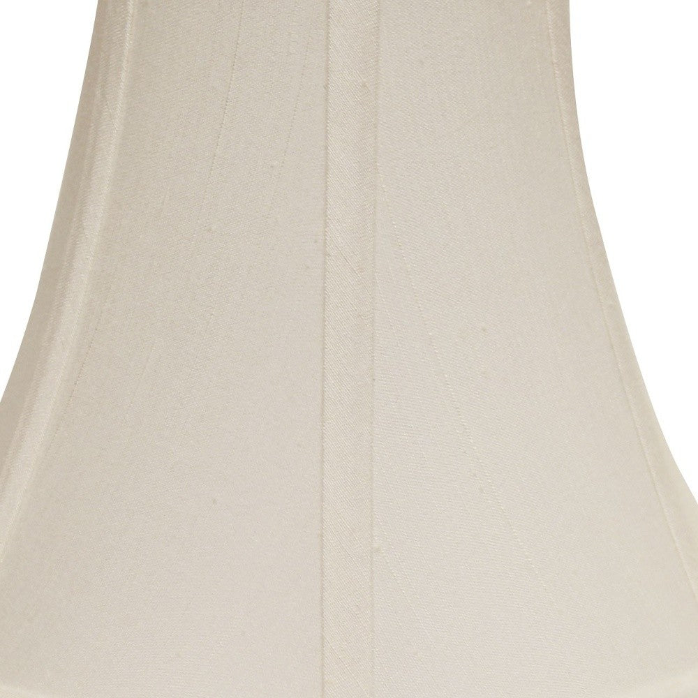 14" White Premium Bell Monay Shantung Lampshade