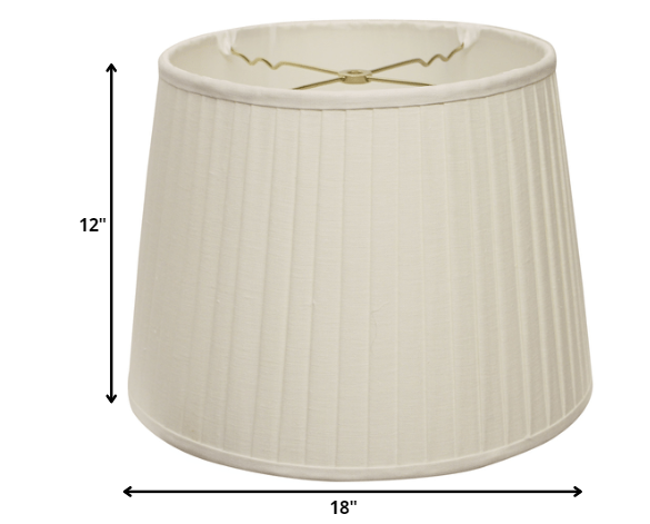 18" White Paperback Linen Lampshade with Side Pleats