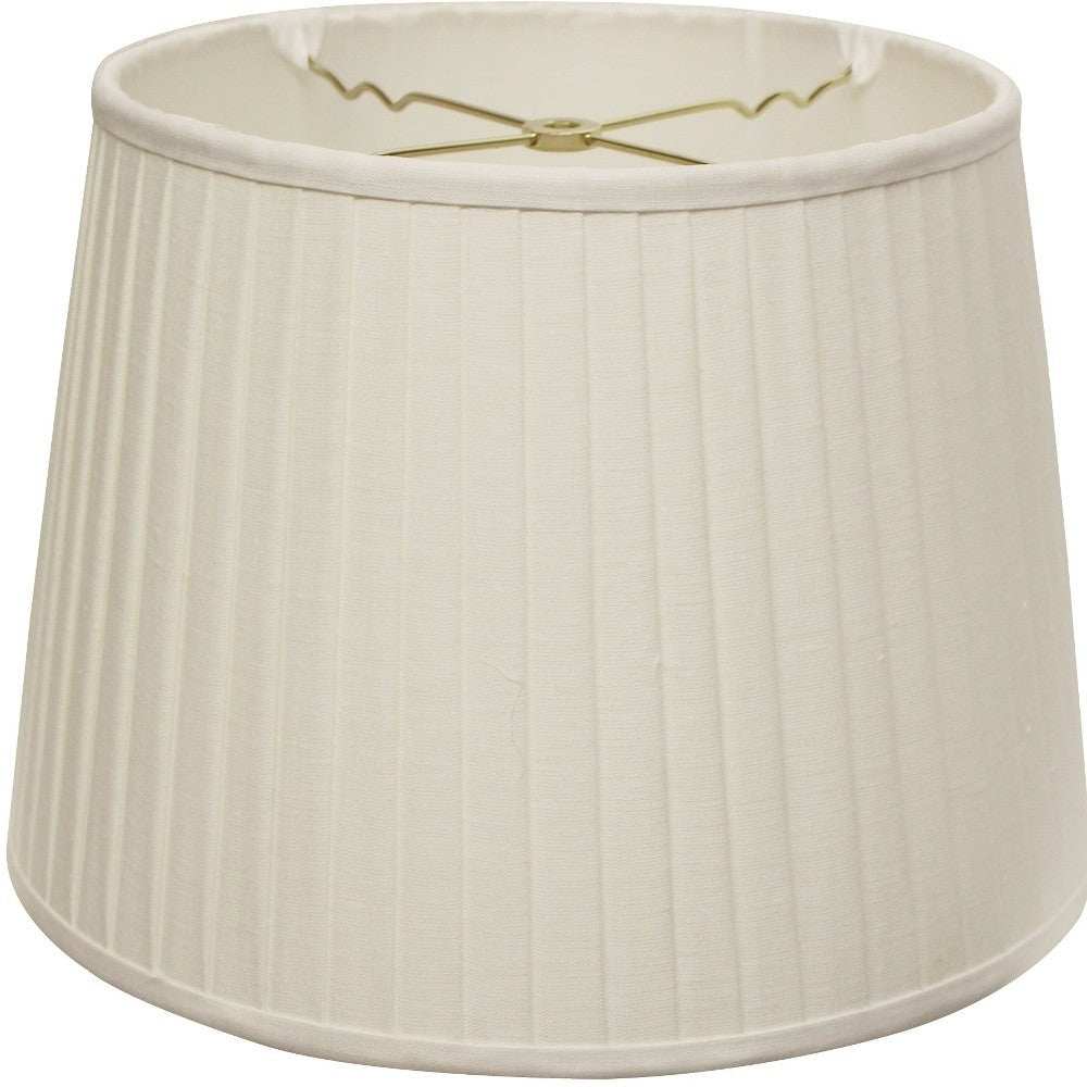 18" White Paperback Linen Lampshade with Side Pleats