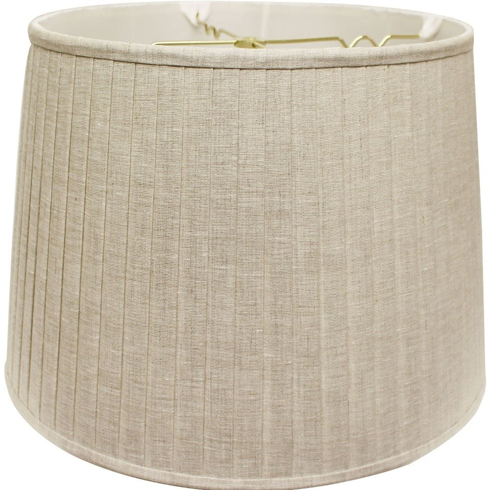 18" Cream Paperback Linen Lampshade with Side Pleats