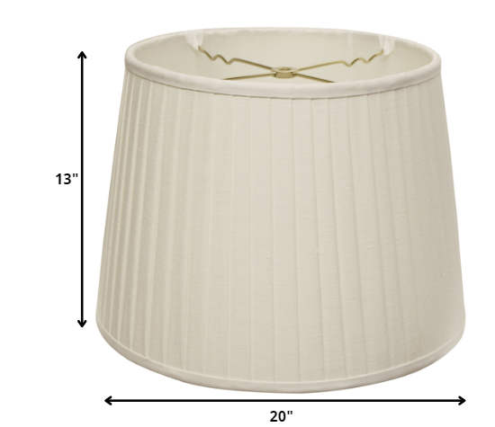 20" White Paperback Linen Lampshade with Side Pleats