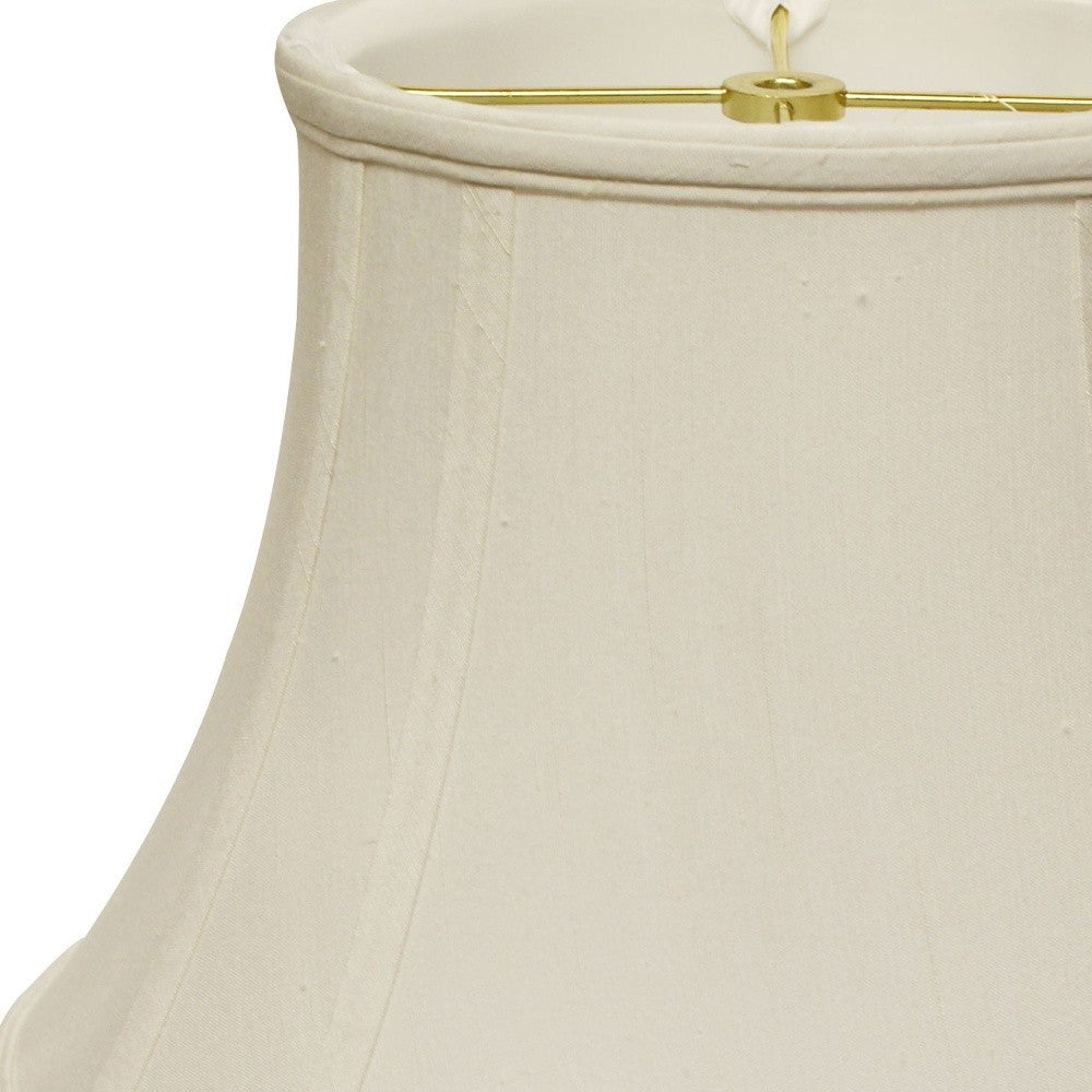 19" White Reversed Oval Monay Shantung Lampshade