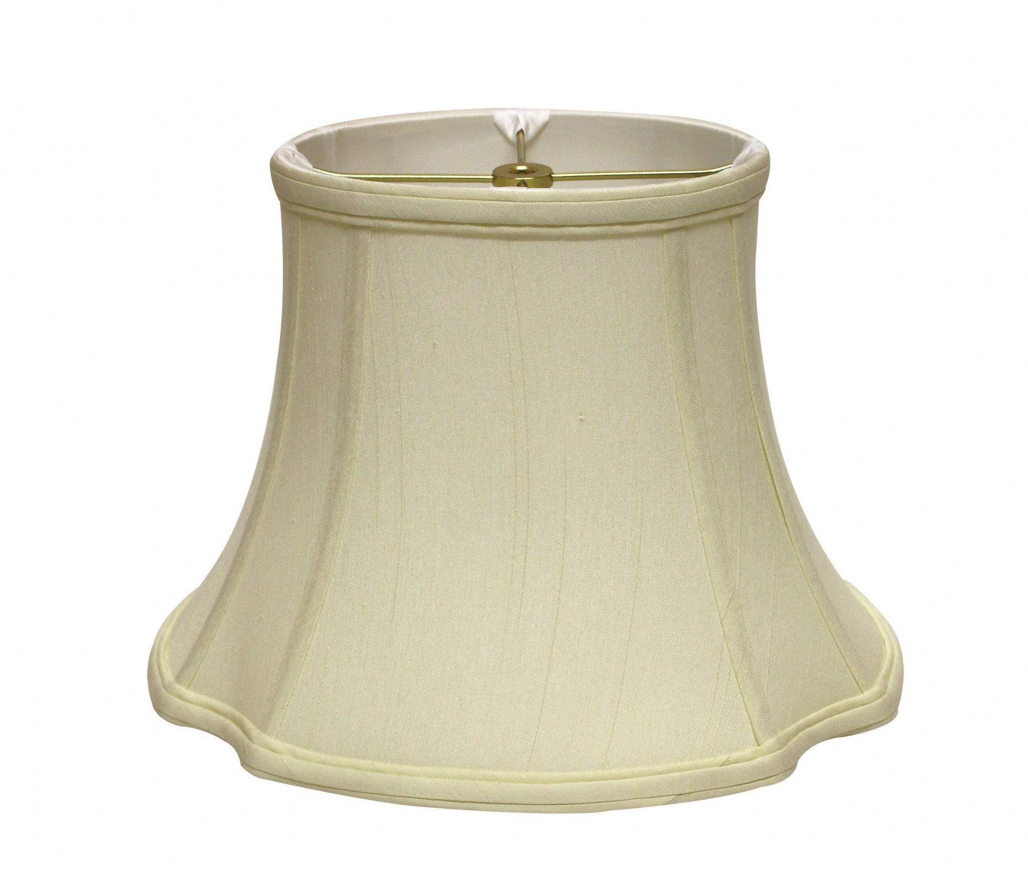 19" Ivory Reversed Oval Monay Shantung Lampshade