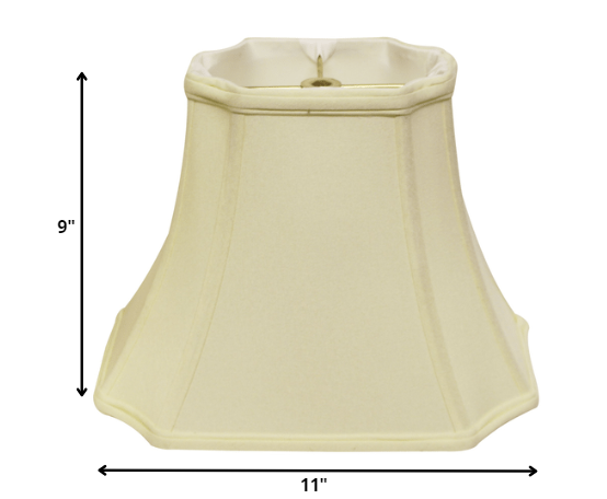 11" Ivory Inverted Rectangle Shantung Lampshade