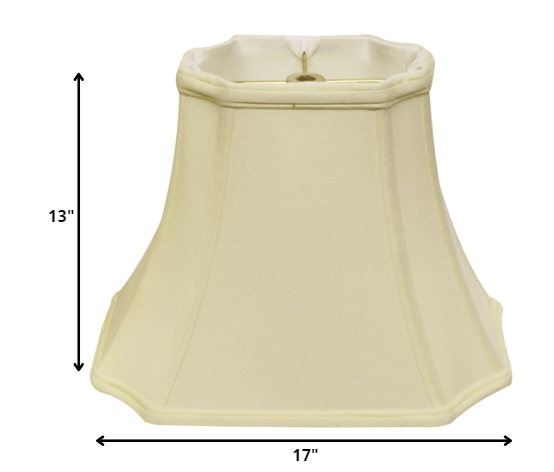 17" Ivory Inverted Rectangle Shantung Lampshade