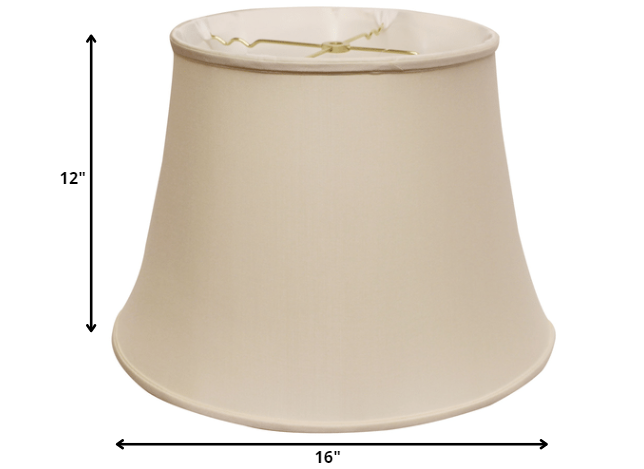 16" Biege Sloped Euro Bell Pongee Shantung Lampshade