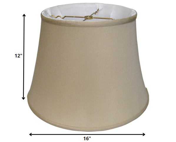 16" Greige Sloped Euro Bell Pongee Shantung Lampshade