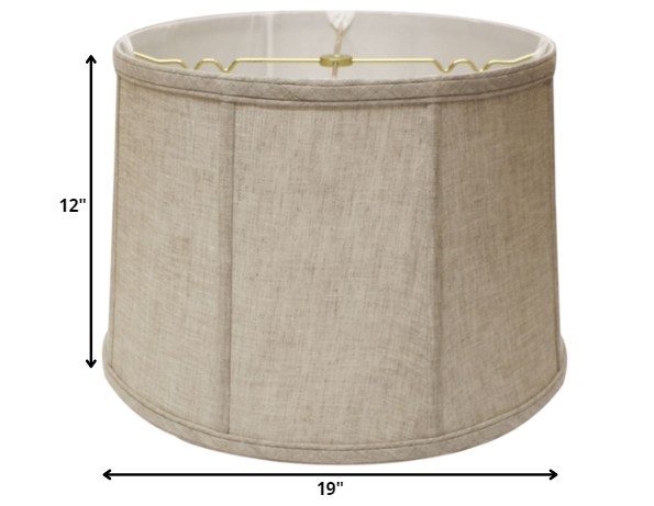 19" Cream Throwback Drum Linen Lampshade