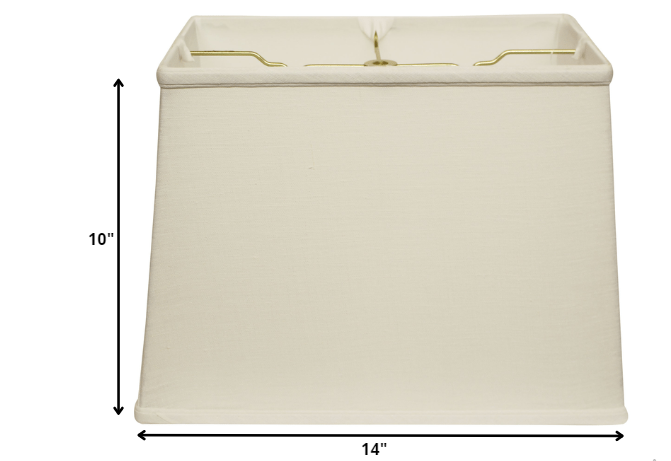 14" White Throwback Rectangle Linen Lampshade