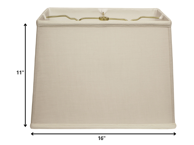 16" Off White Throwback Rectangle Linen Lampshade