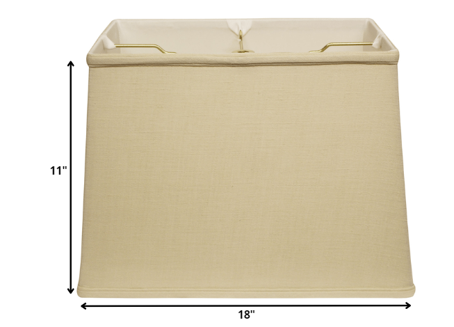 18" Pale Brown Throwback Rectangle Linen Lampshade