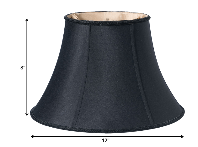 12" Black Slanted Bell Paperback Shantung Lampshade