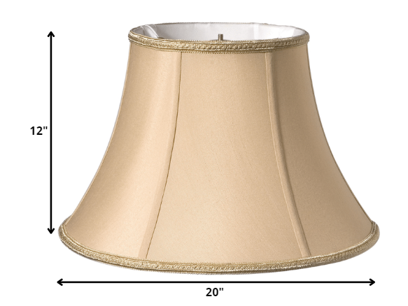 20" Vintage Gold Slanted Bell Paperback Shantung Lampshade