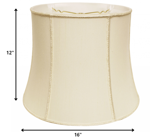 16" Ivory Slanted Girdle Shantung Lampshade