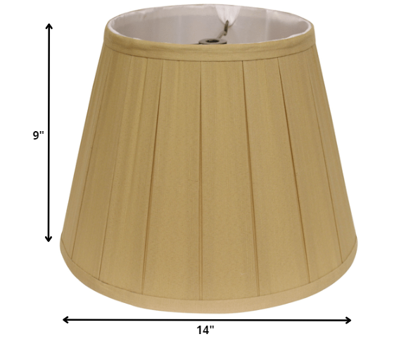 14" Primrose Slanted Crimped Box Shantung Lampshade