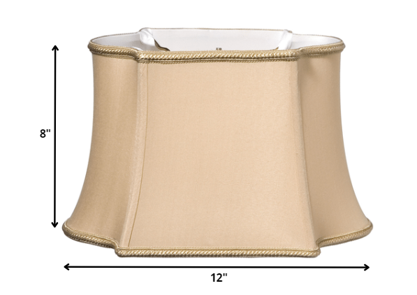 12" Vintage Gold Premium Oblong Shantung Lampshade