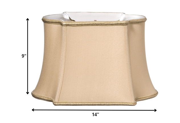 14" Vintage Gold Premium Oblong Shantung Lampshade