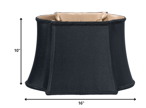 16" Black with Bronze Lining Premium Oblong Shantung Lampshade