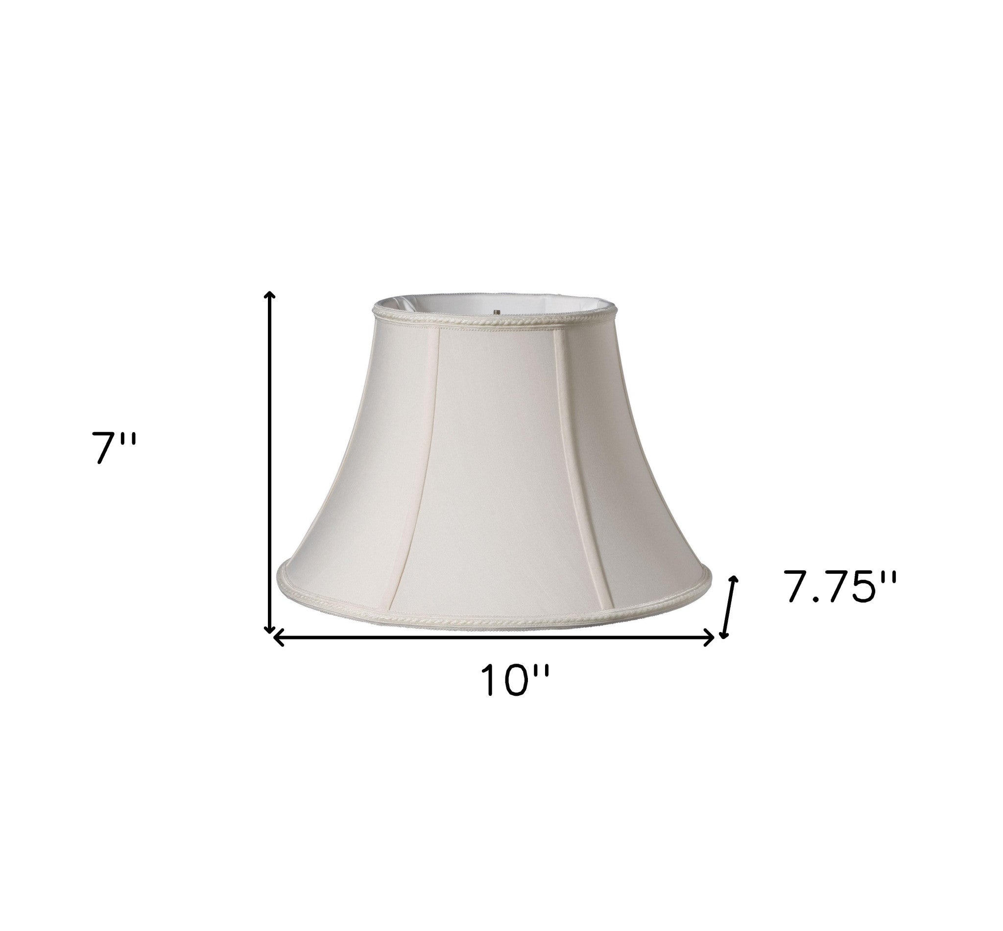 10" Cream Slanted Oval Paperback Shantung Lampshade