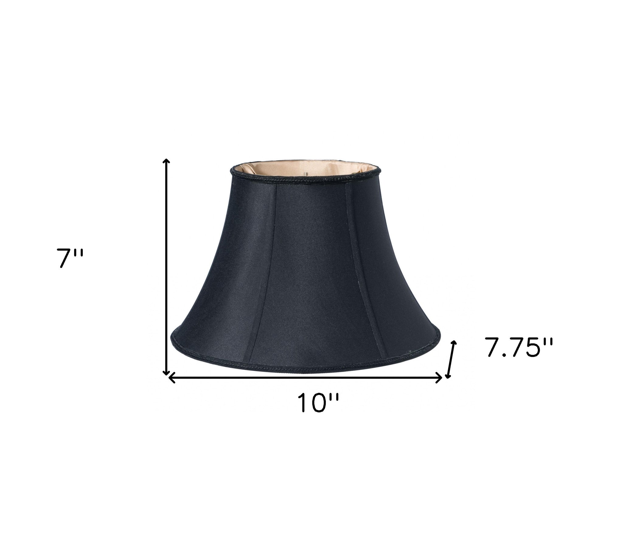 10" Black with Bronze Lining Slanted Oval Paperback Shantung Lampshade