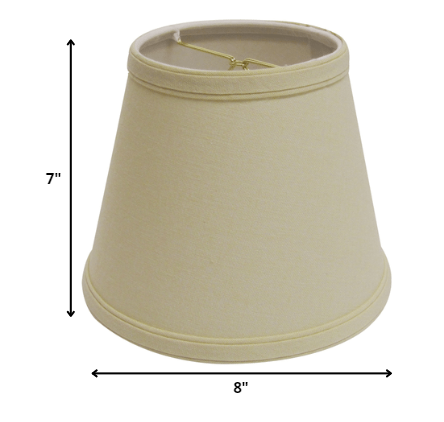 8" Parchment Biege Empire Hardback Slanted Linen Lampshade