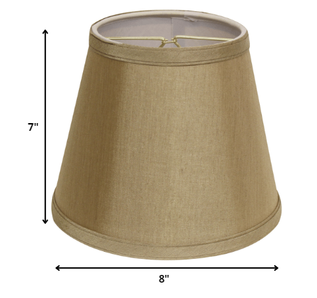 8" Pale Brown Empire Hardback Slanted No Slub Lampshade