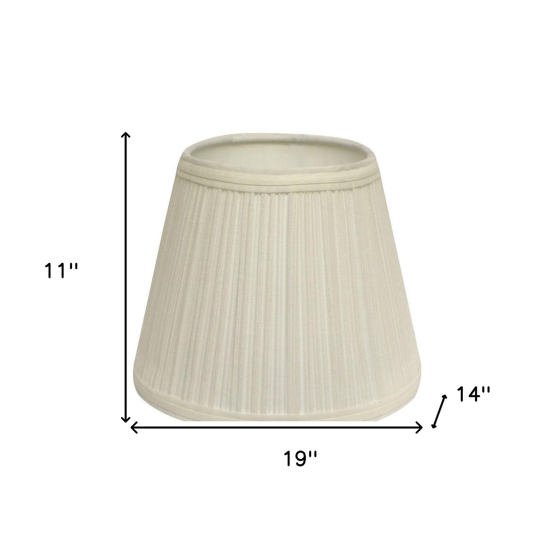 19" White Empire Slanted Broadcloth Lampshade