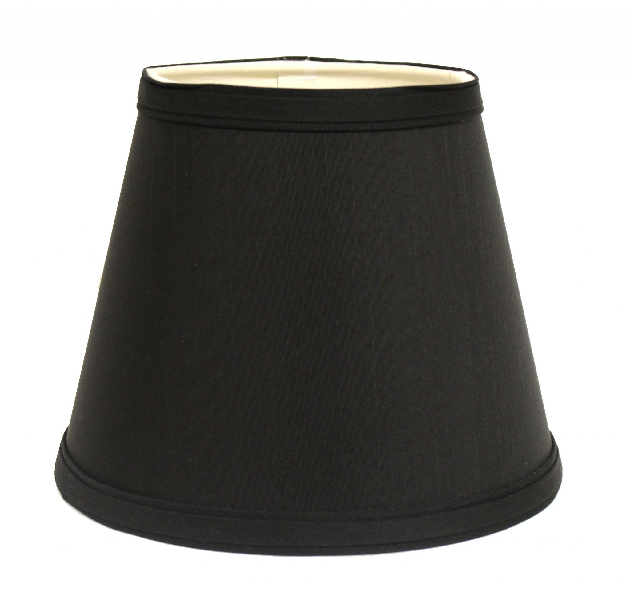 19" Black with White  Empire Slanted Shantung Lampshade