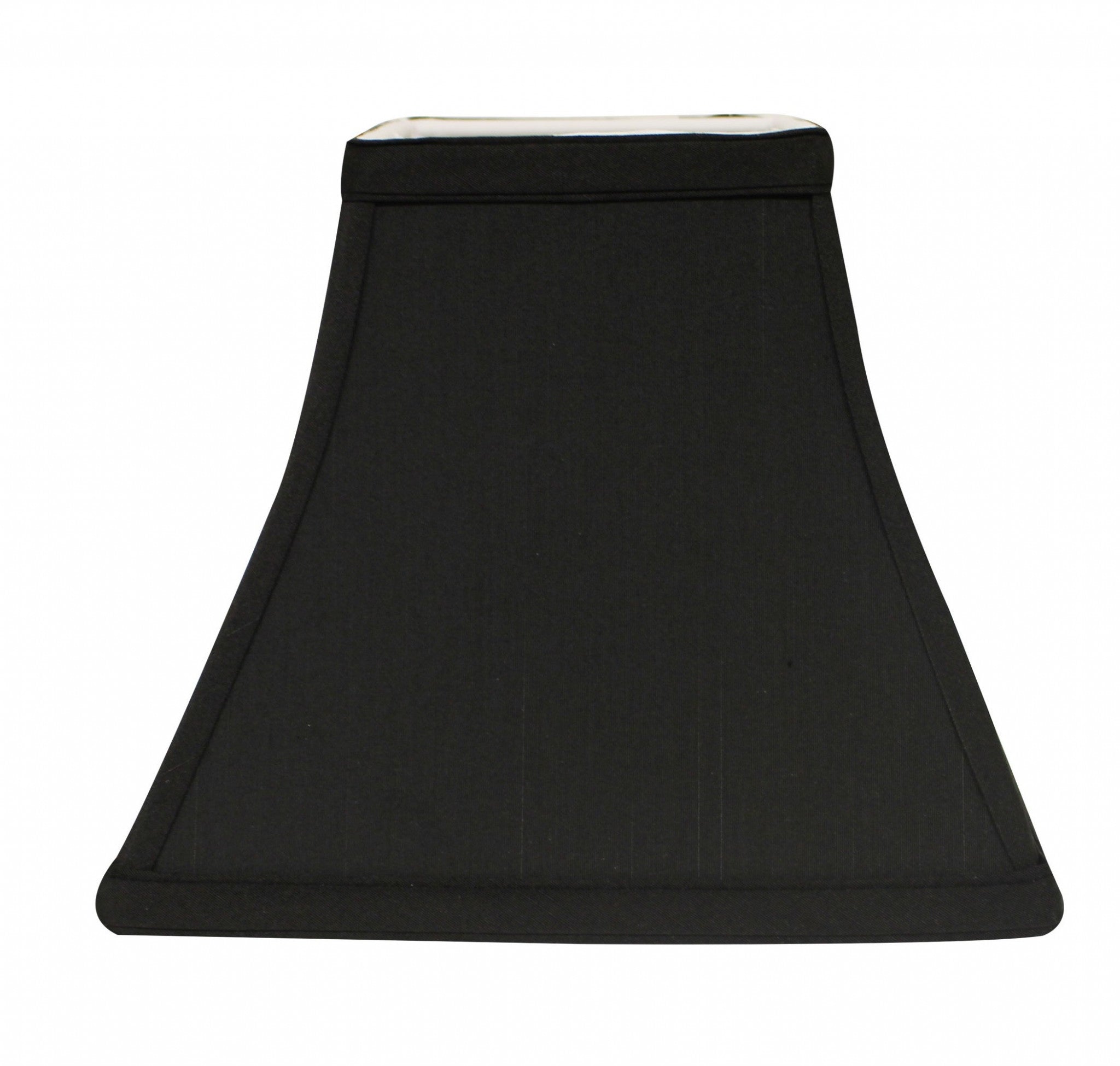 12" Black with White Lining Square Bell Shantung Lampshade