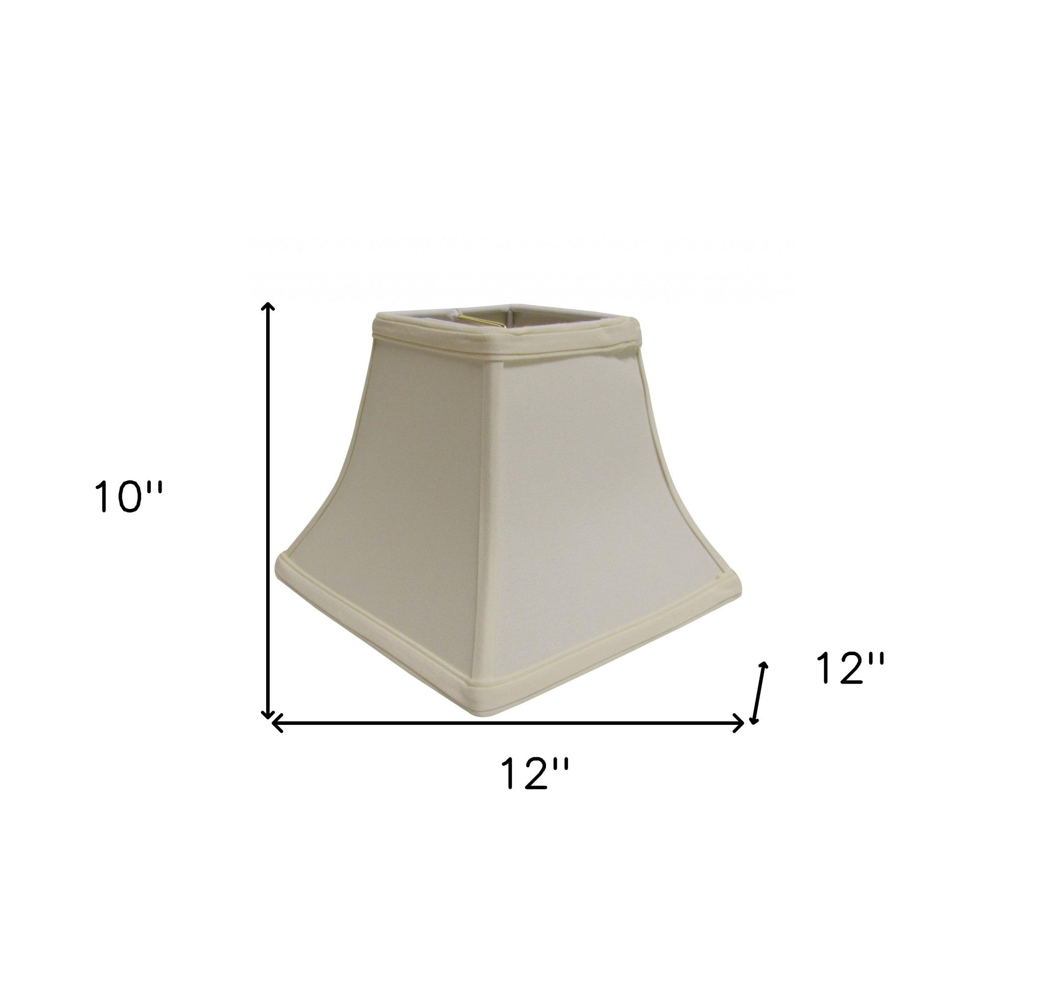 12" Ivory Square Bell No Slub Lampshade